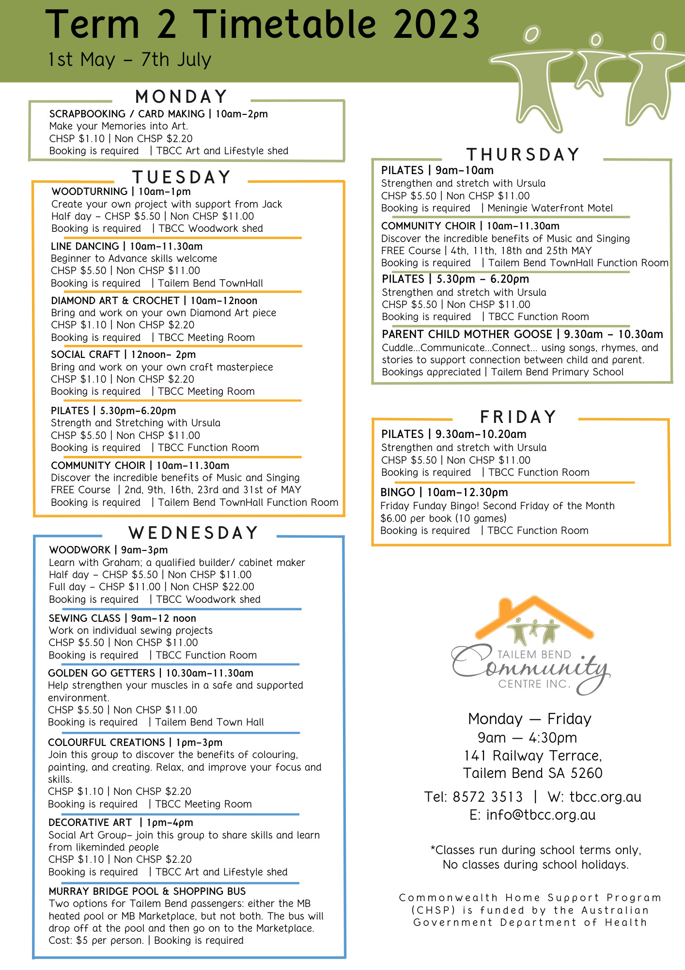 Tailem Bend Community Centre | What’s On | Timetable